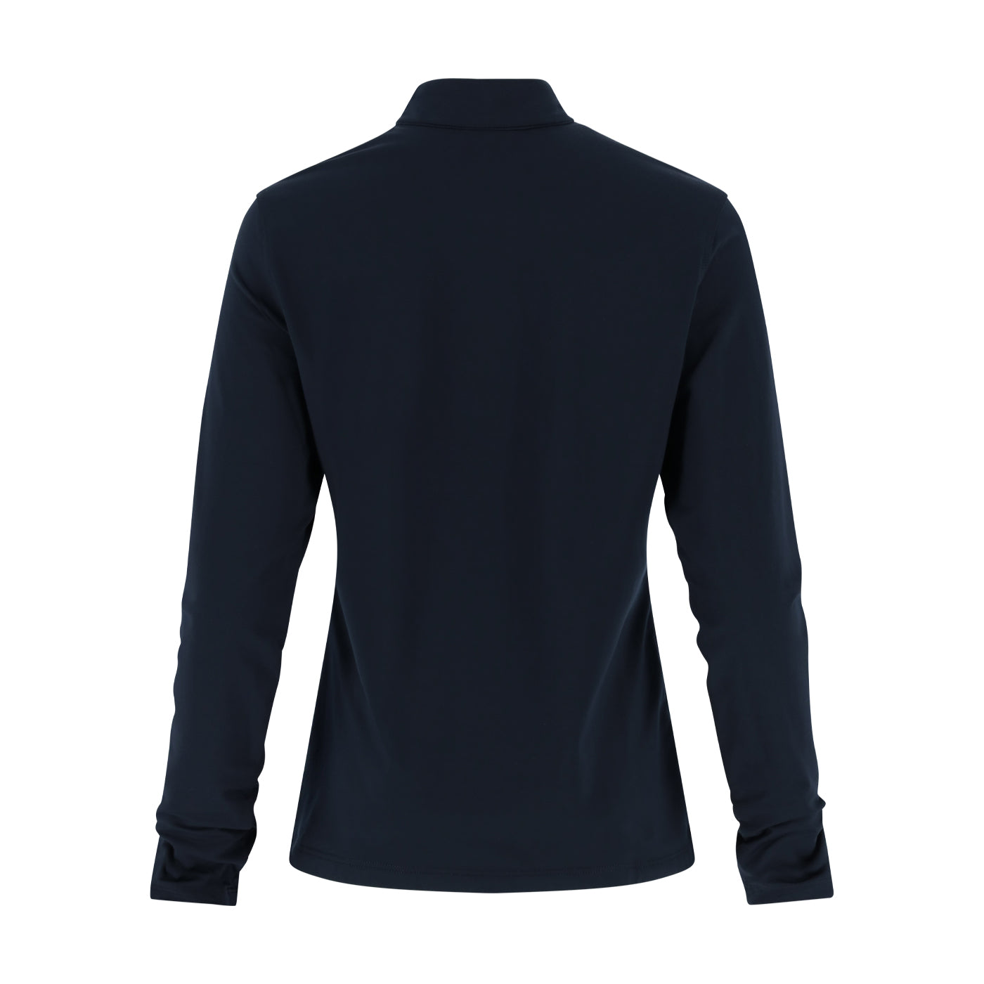 Navy long-sleeve shirt on a white background