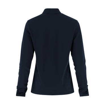 Navy long-sleeve shirt on a white background