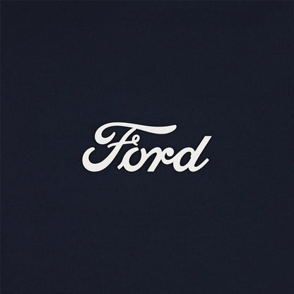 White 'Ford' logo on a black background