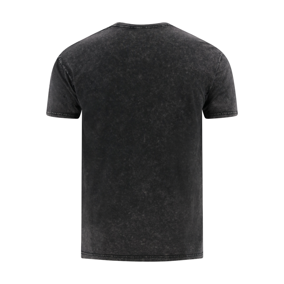 back of a gray washed t-shirt on a white background