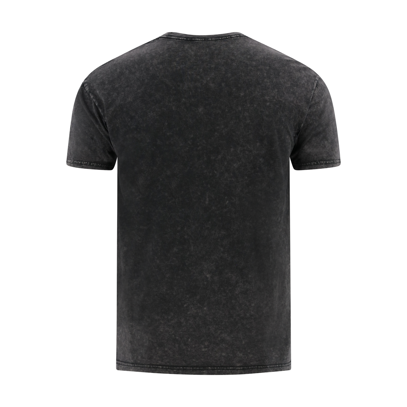 back of a gray washed t-shirt on a white background