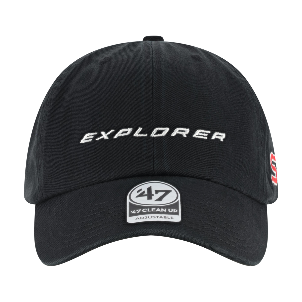 Black cap with 'Explorer' text and '47' brand logo on a white background