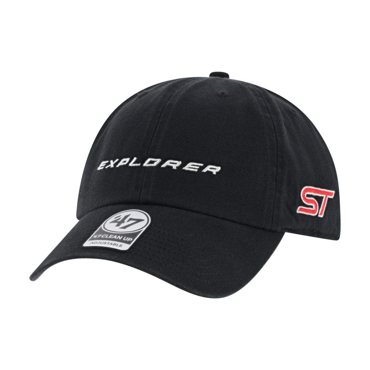 Black Ford explorer hat with ST in red at the side