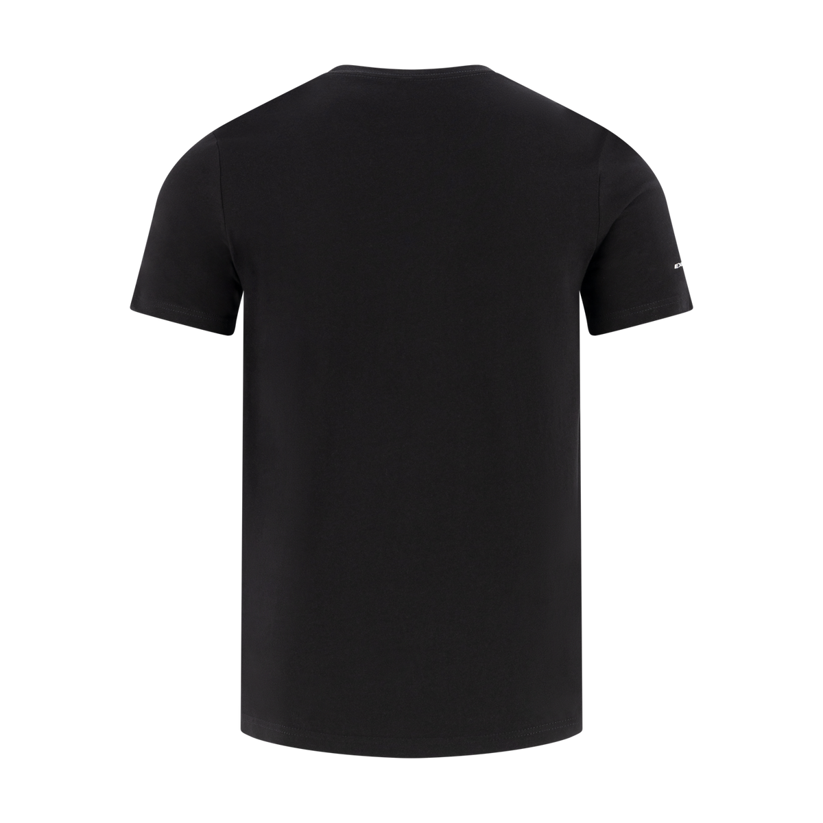 Black t-shirt on a white background