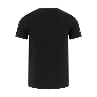 Black t-shirt on a white background