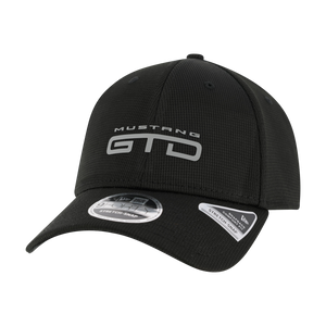 Black cap with 'Mustang GTD' logo on a white background