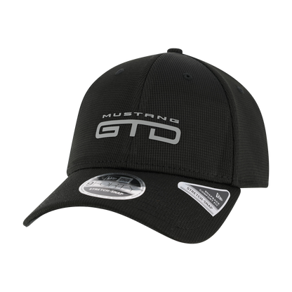Black cap with 'Mustang GTD' logo on a white background