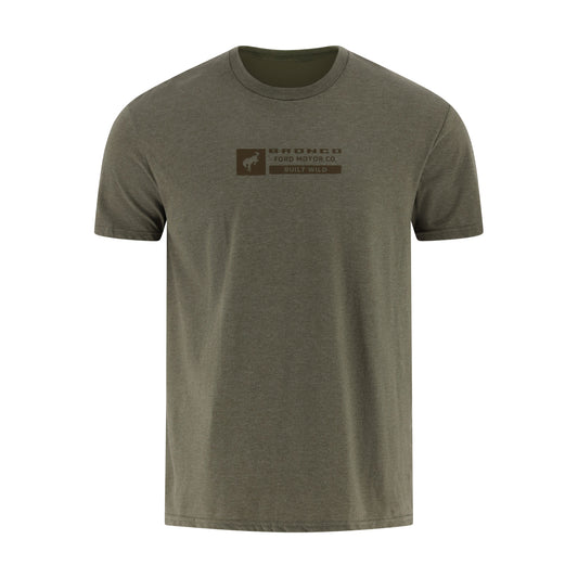 Green t-shirt with a Ford Bronco logo on a white background