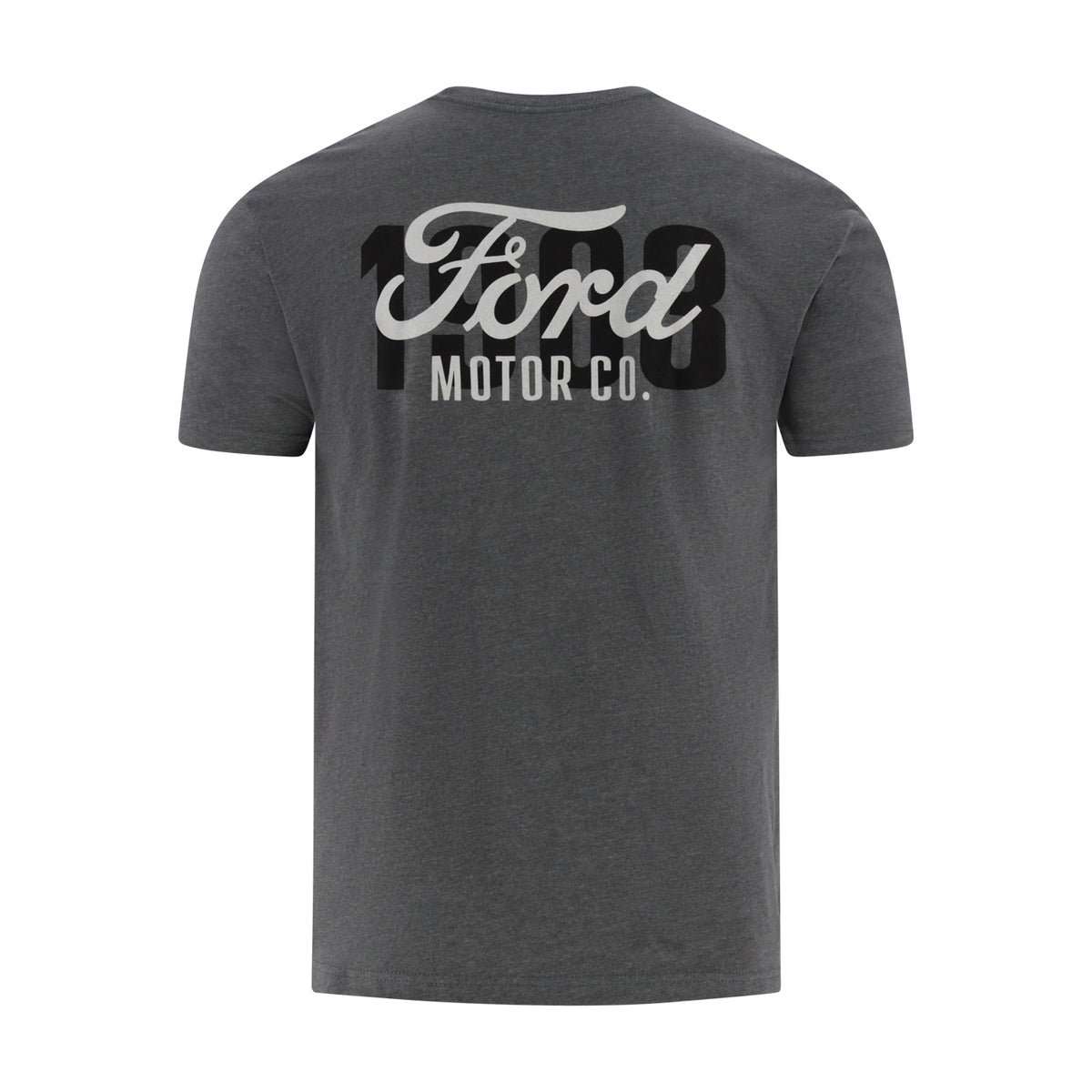 Gray t-shirt with Ford Motor Co. logo on the back against a white background