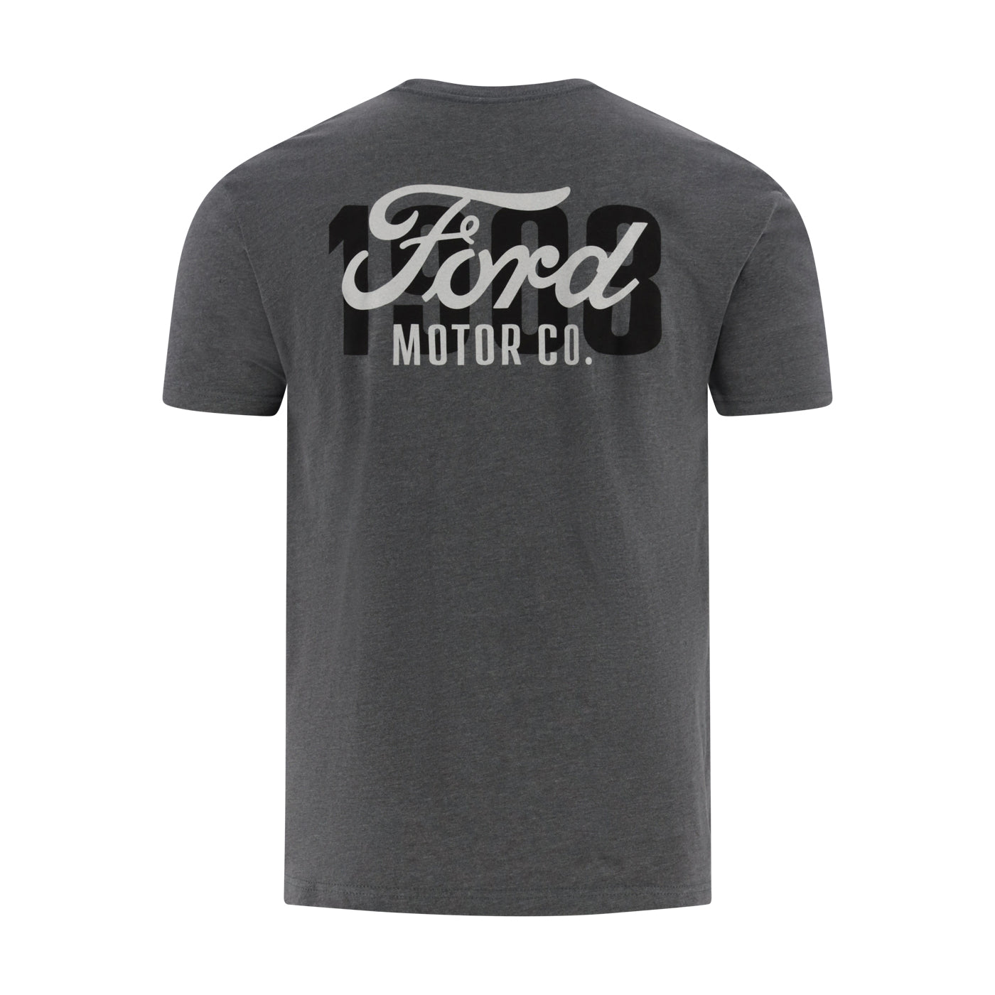 Gray t-shirt with Ford Motor Co. logo on the back against a white background