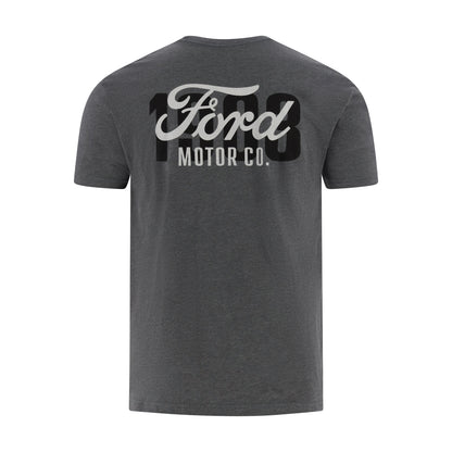 Gray t-shirt with Ford Motor Co. logo on the back against a white background