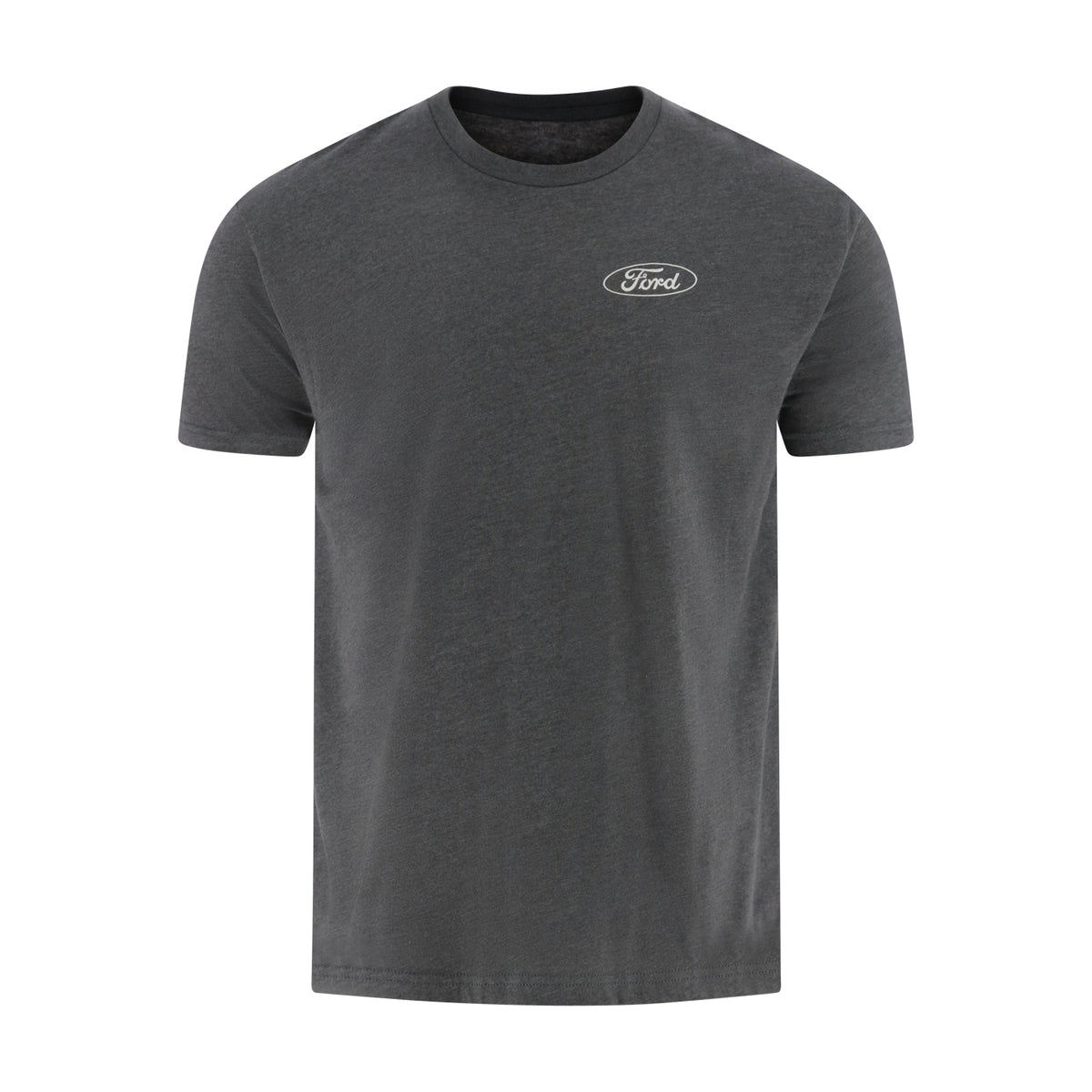 Gray t-shirt with Ford logo on a white background