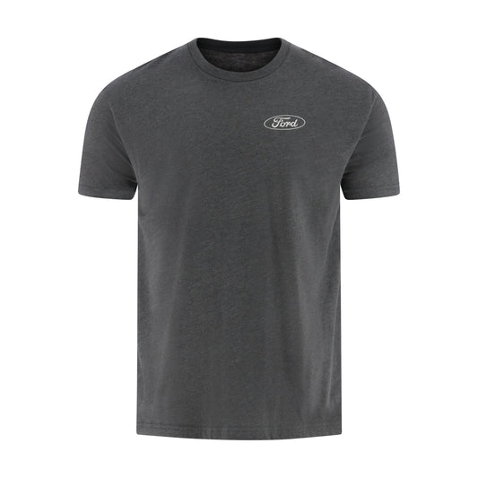 Gray t-shirt with Ford logo on a white background
