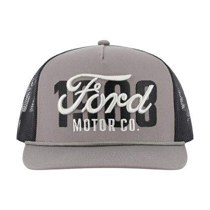 gray hat with White Ford script and black 1903 text