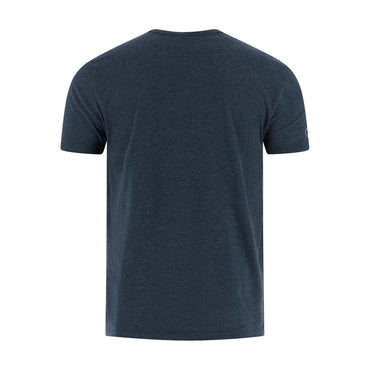Navy blue t-shirt on a white background