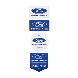 4 Ford Racing sticker pack with rectangle circle and pennant flag shapes