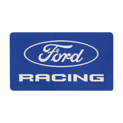 rectangle royal blue Ford Racing sticker on a white background