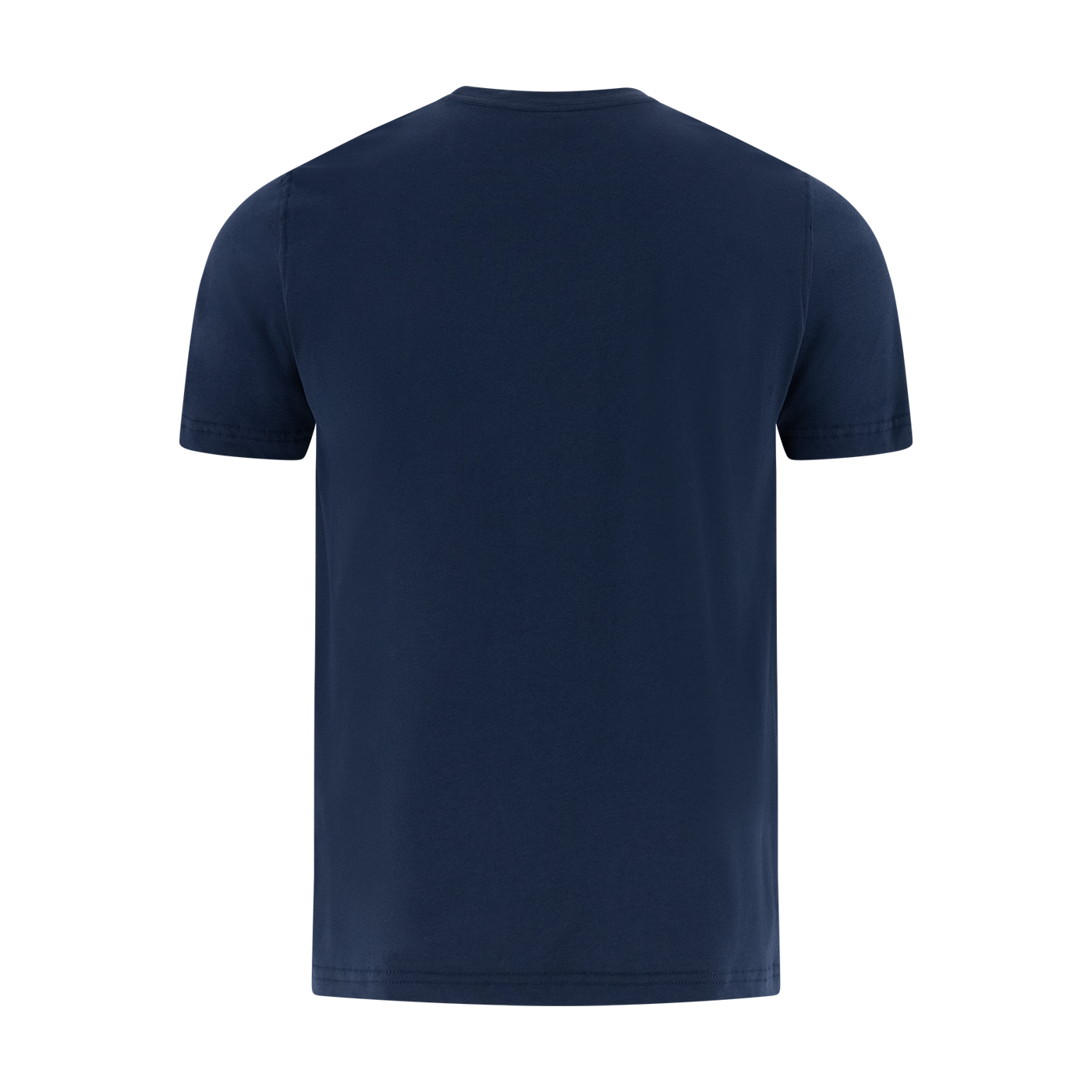 Navy blue t-shirt on a white background
