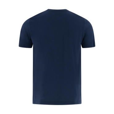 Navy blue t-shirt on a white background