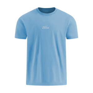 light blue t-shirt with white Ford script