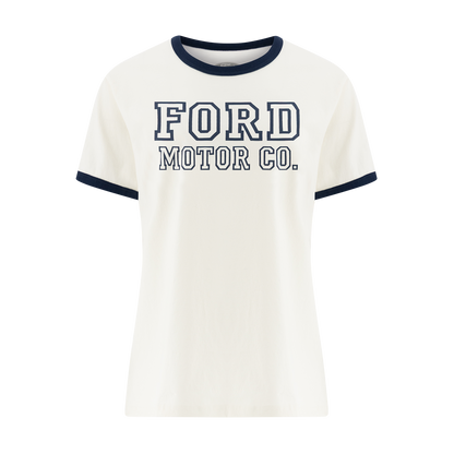 White t-shirt with 'Ford Motor Co.' text on a white background