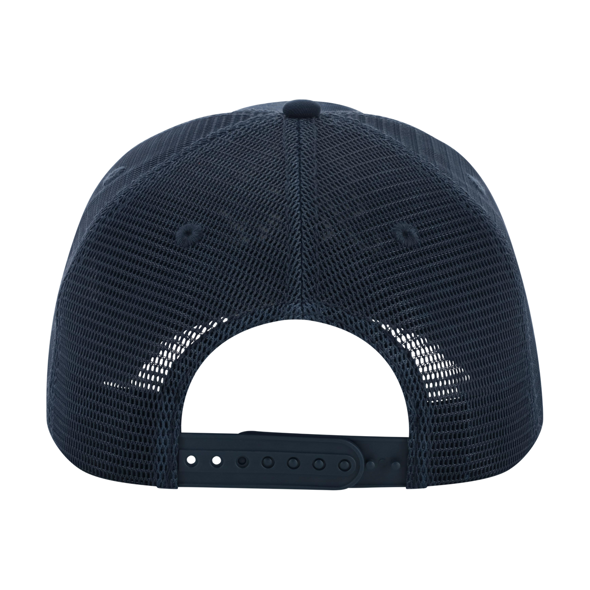 Navy blue mesh cap on a white background