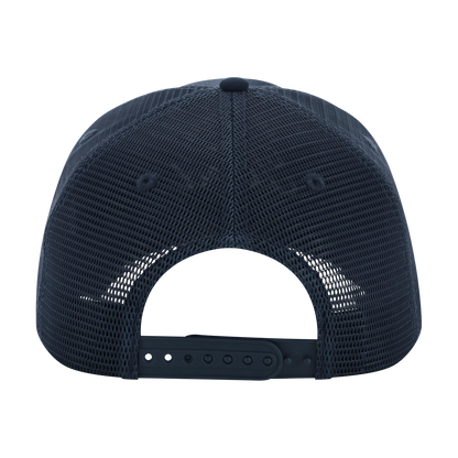 Navy blue mesh cap on a white background