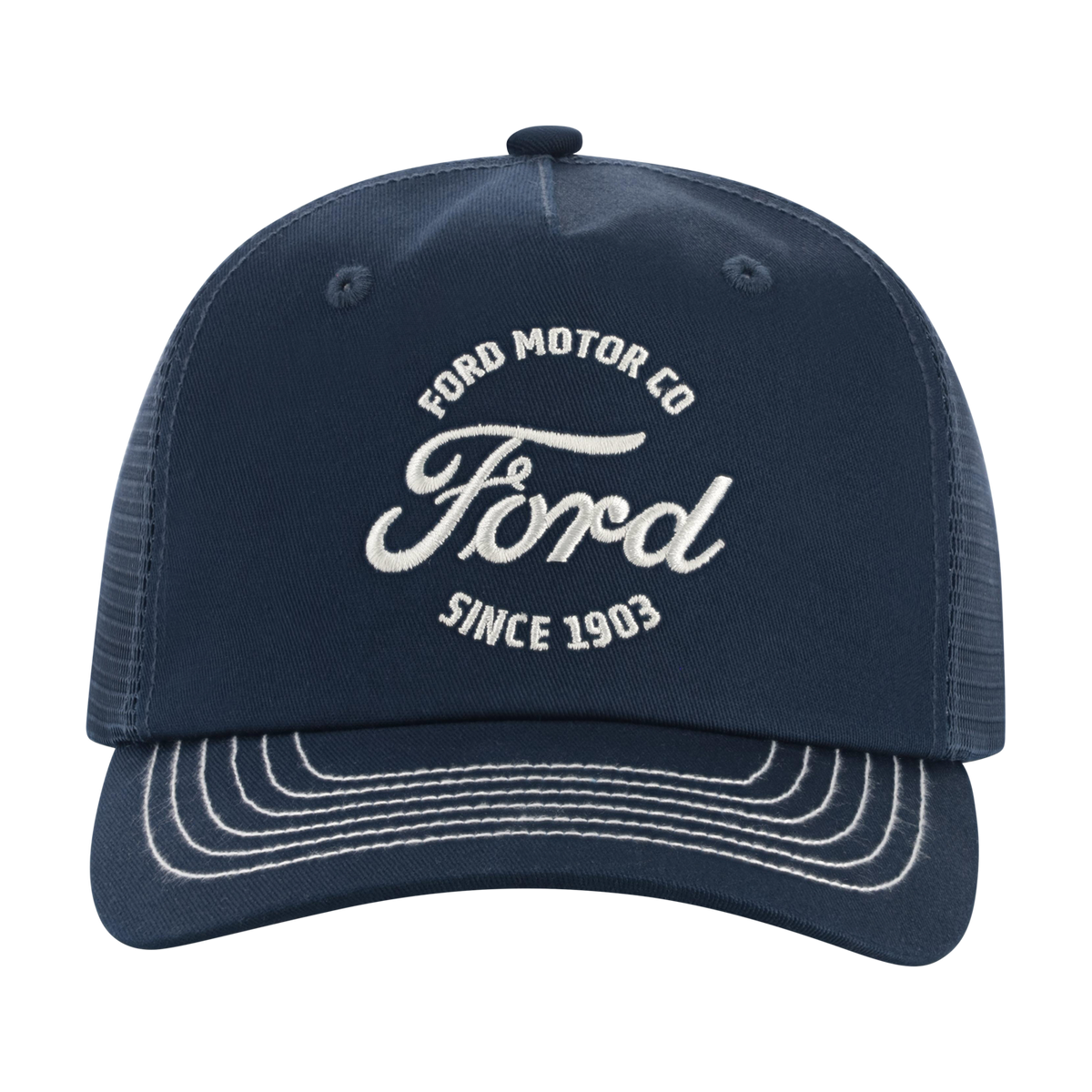 Navy blue cap with 'Ford Motor Co Ford Since 1903' text on a white background