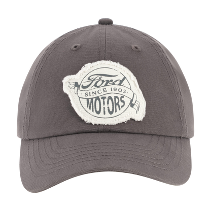Gray cap with Ford Motors logo on a white background