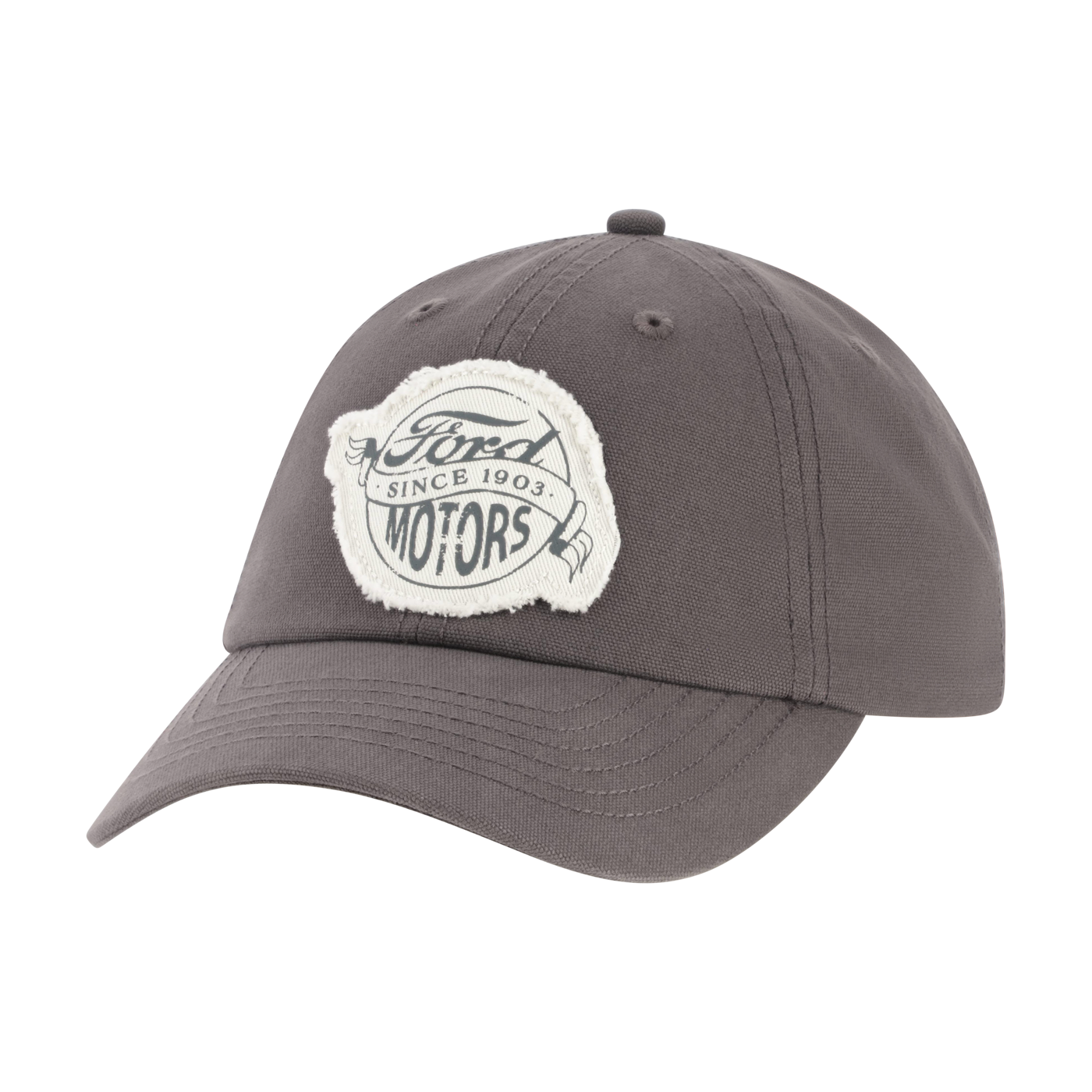 Gray cap with Ford Motors logo on a white background