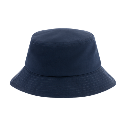 Navy blue bucket hat on a white background