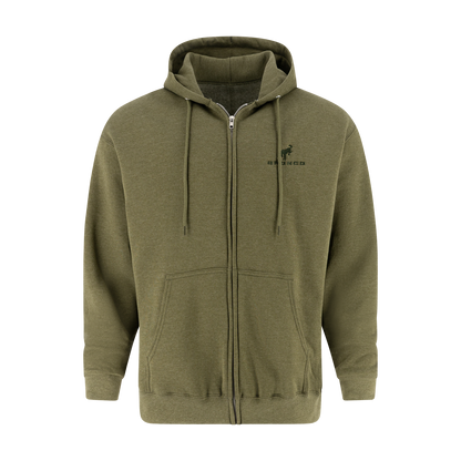 Dark green bronco zip up hoodie