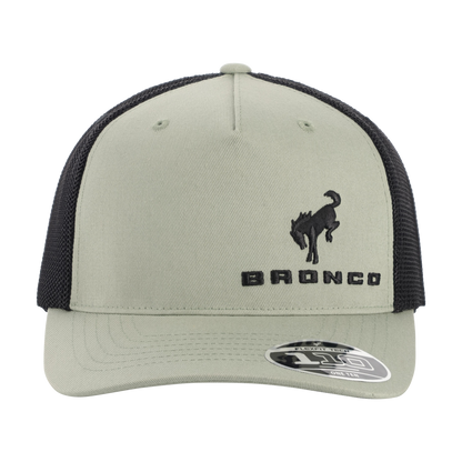 Gray and black cap with Bronco logo on a white background