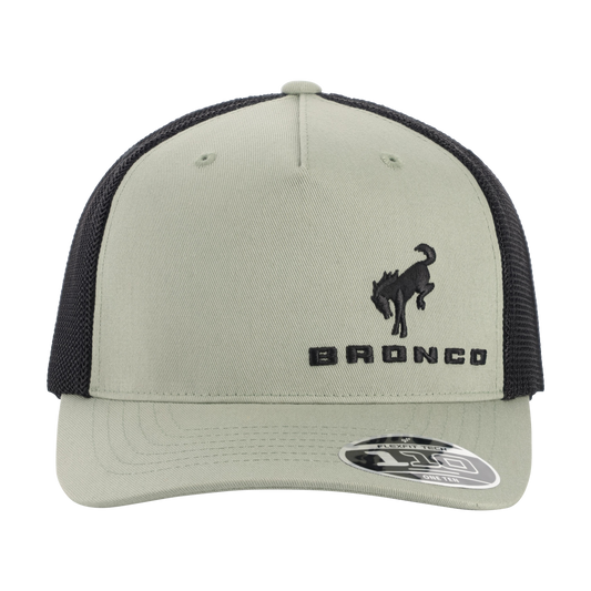 Gray and black cap with Bronco logo on a white background