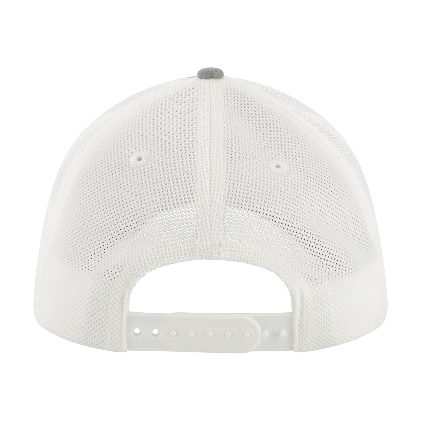 White cap with mesh back on a white background