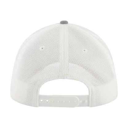 White cap with mesh back on a white background