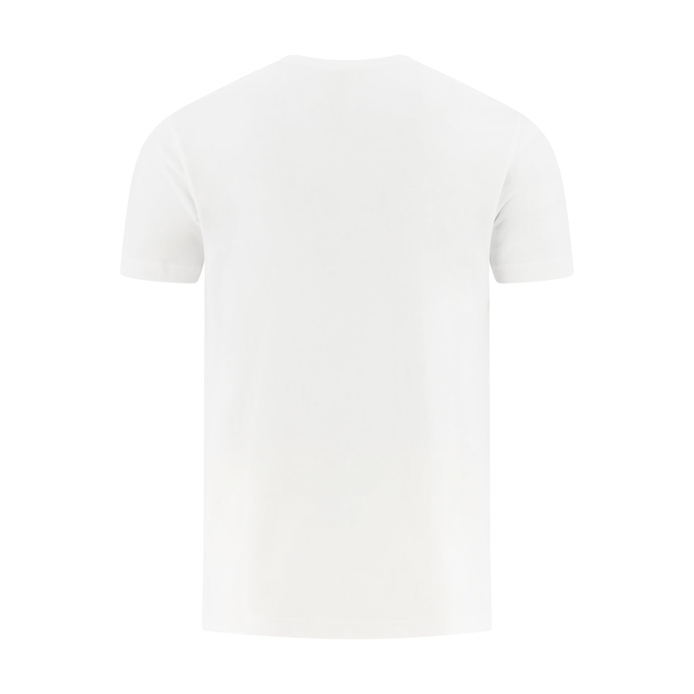 Plain white t-shirt on a light gray background