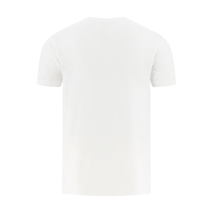 Plain white t-shirt on a light gray background