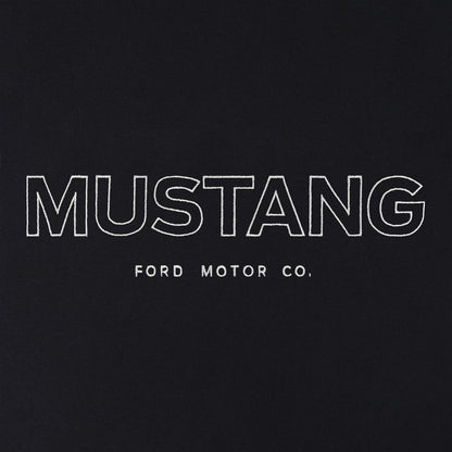 White 'Mustang' and 'Ford Motor Co.' text on a black background