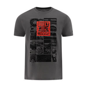 Gray t-shirt with Ford logo and 'Built Ford Tough' text on a white background
