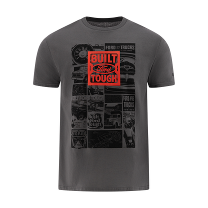 Gray t-shirt with Ford logo and 'Built Ford Tough' text on a white background