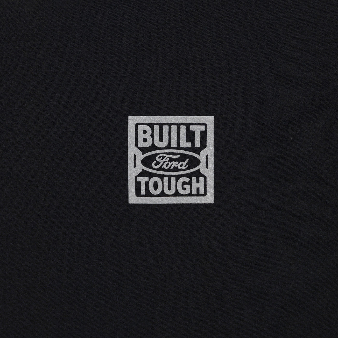 gray built ford tough logo on a black background