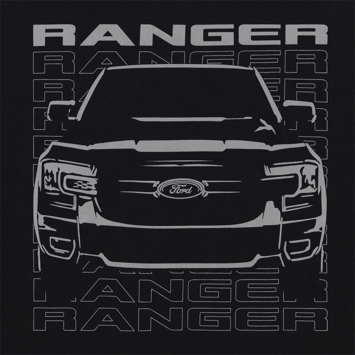 close up of a ranger graphic and text on a black background