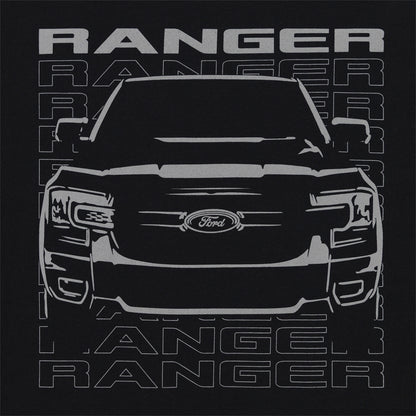 close up of a ranger graphic and text on a black background