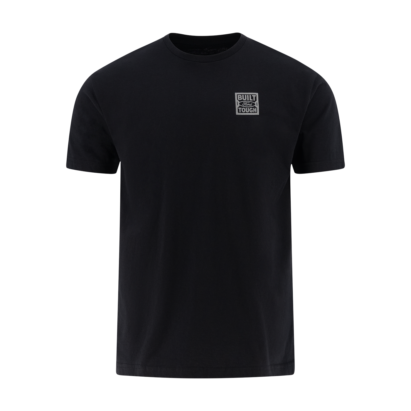 black t-shirt with a build ford tough logo