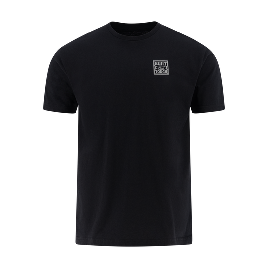 black t-shirt with a build ford tough logo
