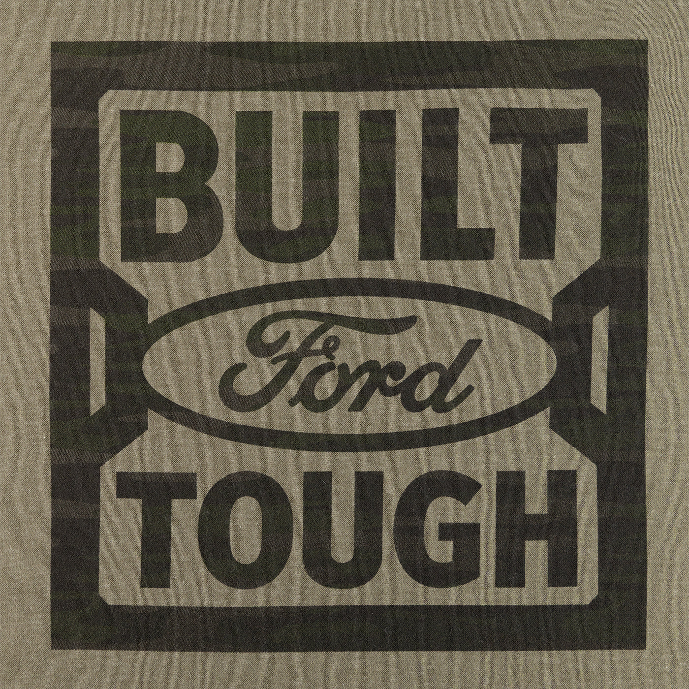 Ford logo with 'Built Ford Tough' text on a green background