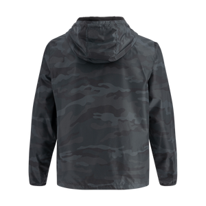 Dark camouflage jacket on a white background