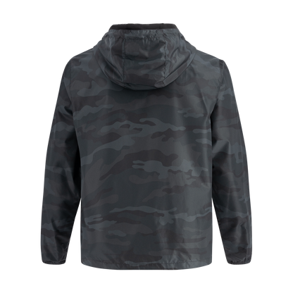 Dark camouflage jacket on a white background