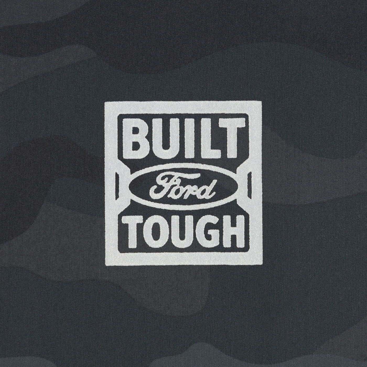 Ford 'Built Ford Tough' logo on a camouflage background
